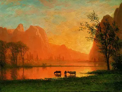 Sundown at Yosemite Albert Bierstadt